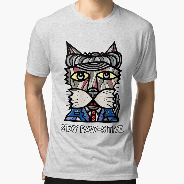 "Stay Paw-sitive" Tri-blend T-Shirt