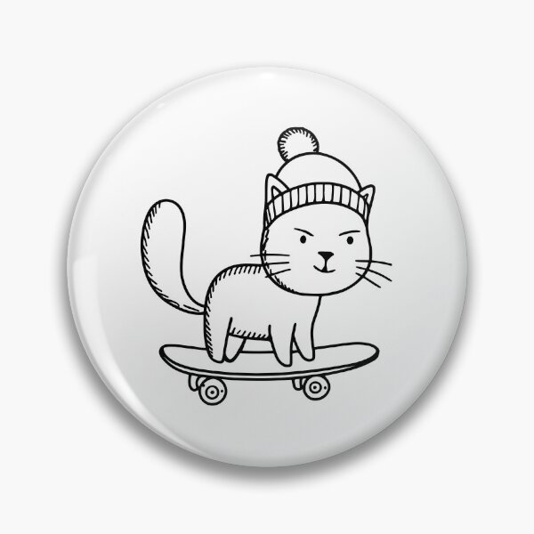 Item preview, fierce cat riding a skateboard wearing a sleep hat designed and sold by rasagamastore.