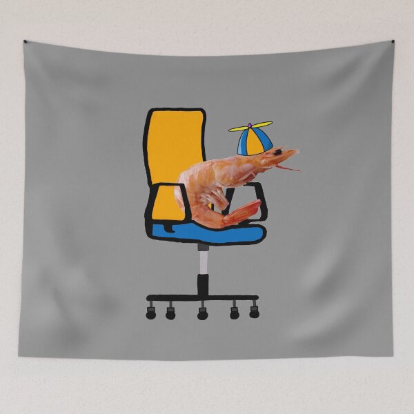 Item preview, Shrimp in Desk Chair: Propeller Hat Edition designed and sold by Shrimps 4 Life.