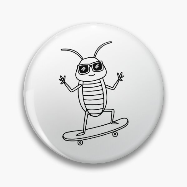Item preview, cool cockroach with eyeglasses doing skateboard tricks designed and sold by rasagamastore.