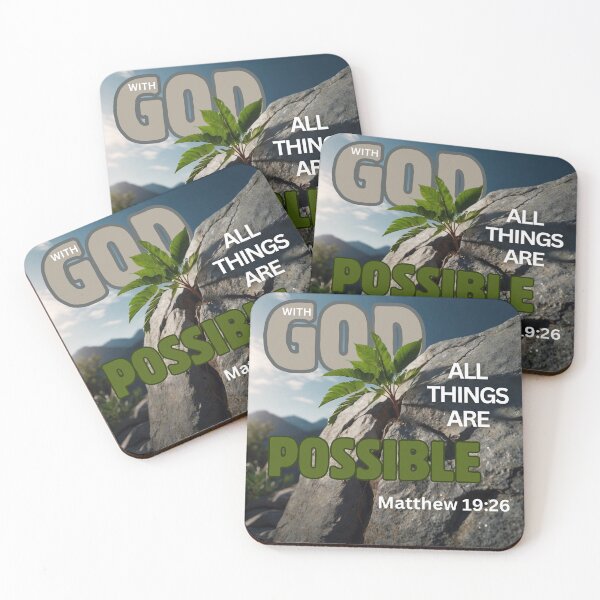 Item preview, WITH GOD ALL THINGS ARE POSSIBLE | MATT. 19:26 designed and sold by Canvations.