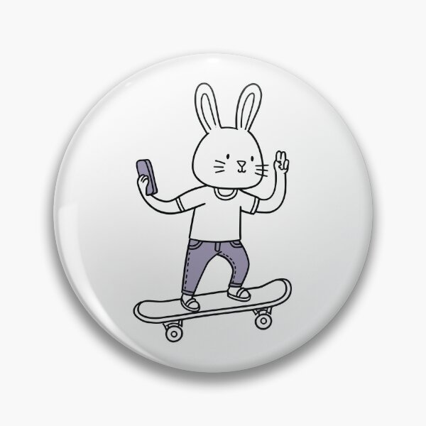 Item preview, rabbit selfie on the skateboarding designed and sold by rasagamastore.