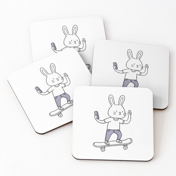 Item preview, rabbit selfie on the skateboarding designed and sold by rasagamastore.
