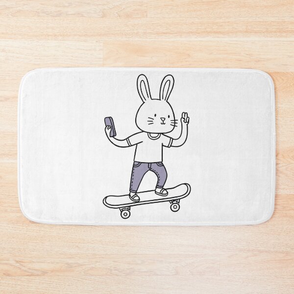 Item preview, rabbit selfie on the skateboarding designed and sold by rasagamastore.