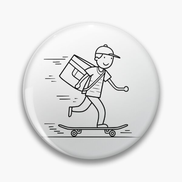 Item preview, postman carrying a bag moving fast on a skateboard designed and sold by rasagamastore.