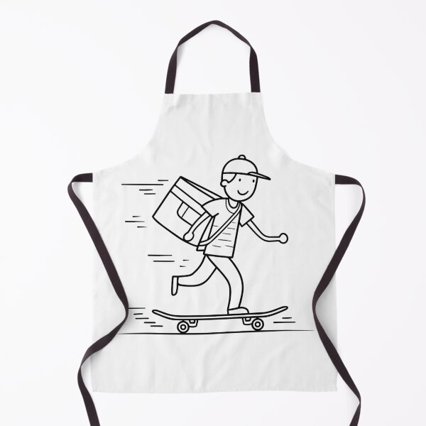 Item preview, postman carrying a bag moving fast on a skateboard designed and sold by rasagamastore.