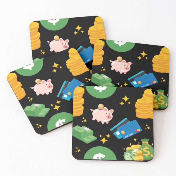 Item preview, Fun Money and Finance Print on Black Background - Savings, Investment and Wealth designed and sold by CritterFish.