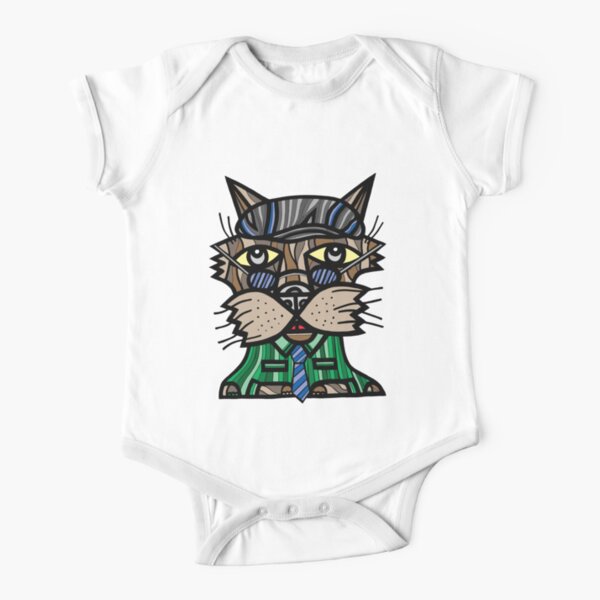 "Dusk Kat" Short Sleeve Baby One-Piece