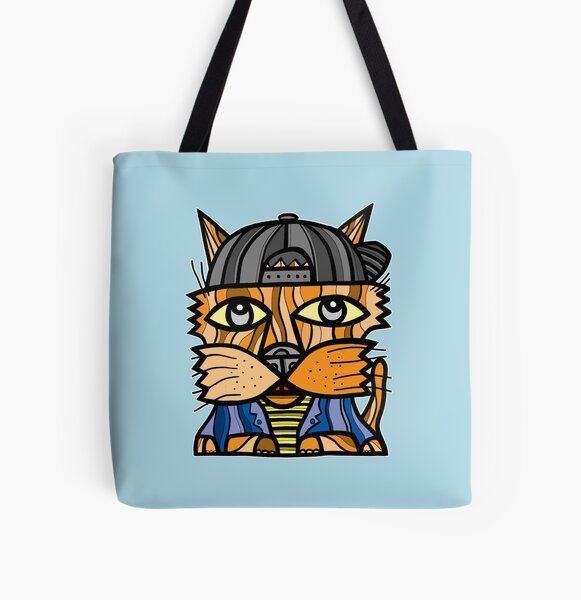 "Cool Kat" All Over Print Tote Bag