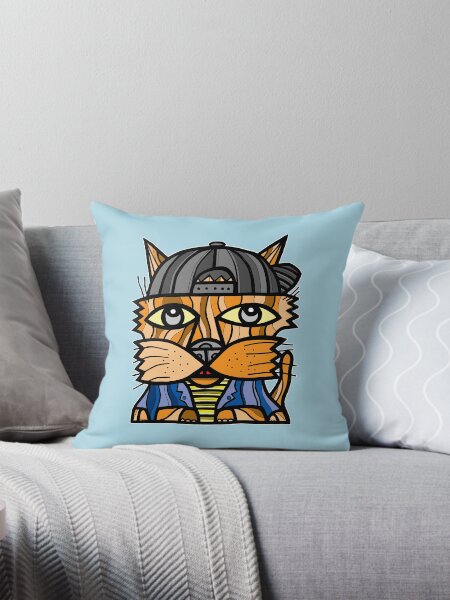 "Cool Kat" Throw Pillow