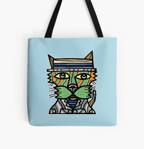 "Sharp Kat" All Over Print Tote Bag