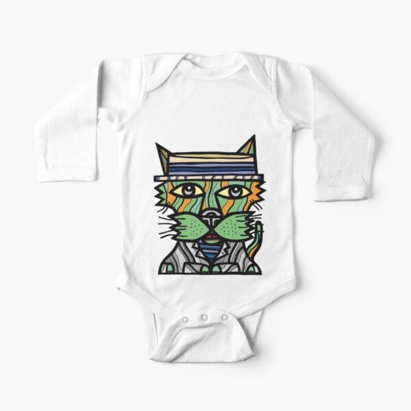 "Sharp Kat" Long Sleeve Baby One-Piece