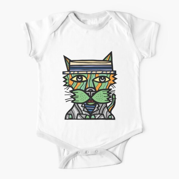 "Sharp Kat" Short Sleeve Baby One-Piece