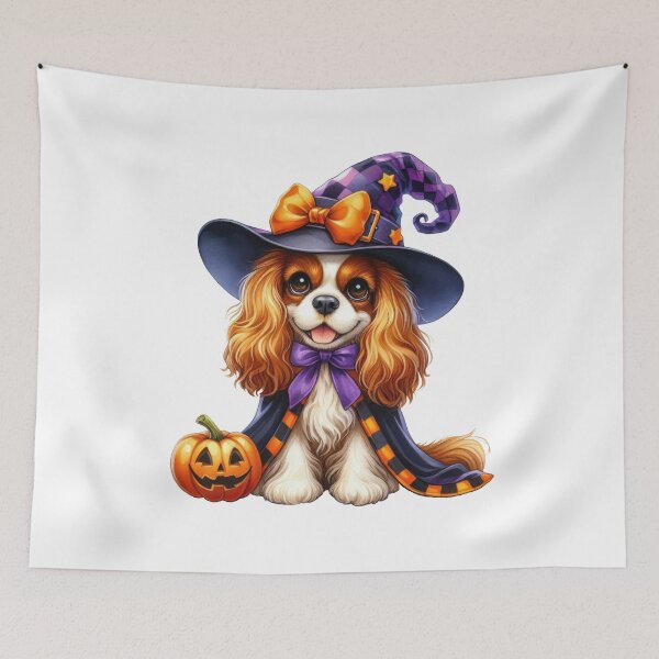 Item preview, Cavalier King Charles Spaniel Dog Halloween designed and sold by doodIllustrate.
