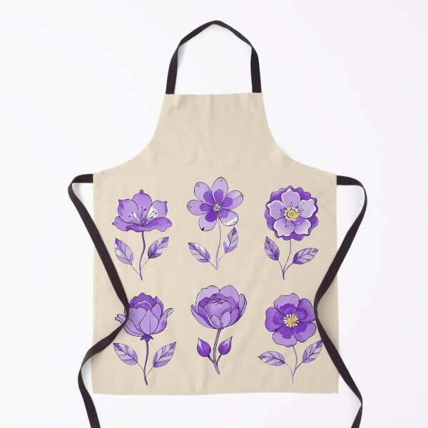 Item preview, cute little purple flowers watercolor set plant lovers designed and sold by rlav123.