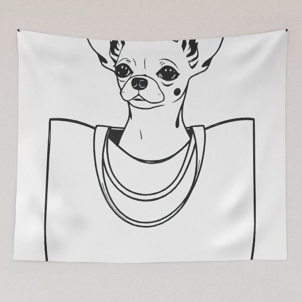 Item preview, He Who Should Not Be Bagged | Cute Dog Chihuahua Fashion Quote Line Art, Pet Animal Movie Pun Funny, Typography Letters Phrase Dialogue Words, Contemporary Modern Minimal Black & White Art Print designed and sold by 83oranges.com.