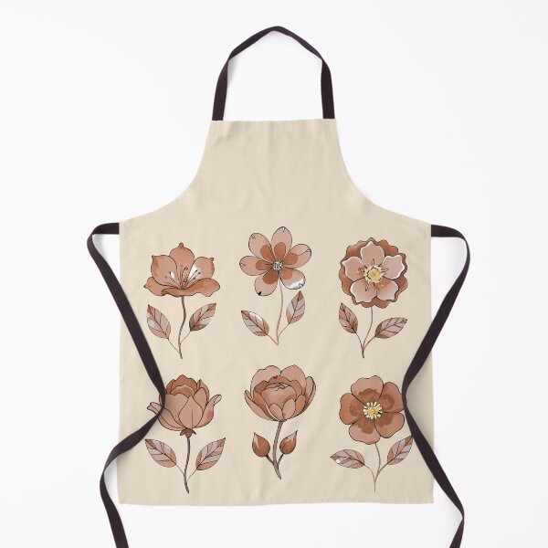 Item preview, cute little sepia flowers watercolor set plant lovers designed and sold by rlav123.