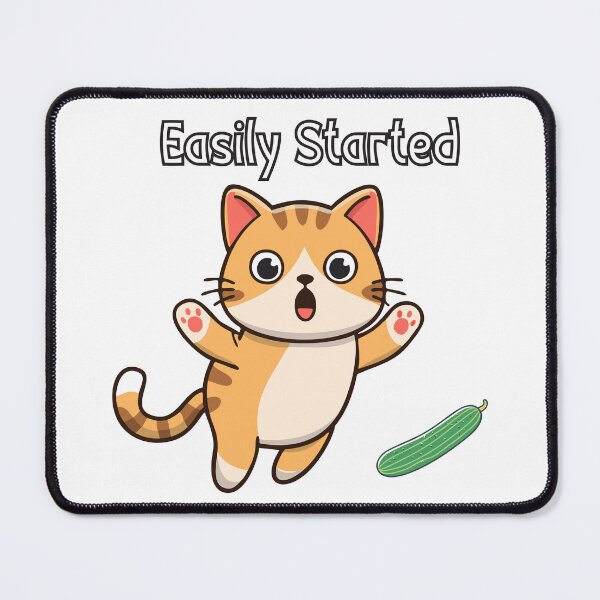 Item preview, Easily Started - Cat with cucumber designed and sold by SusanStDigital.