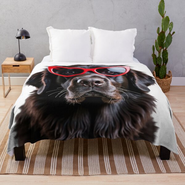 Item preview, Funny cool Newfoundland dog wearing a heart shape sunglasses designed and sold by LazyOwlStore.