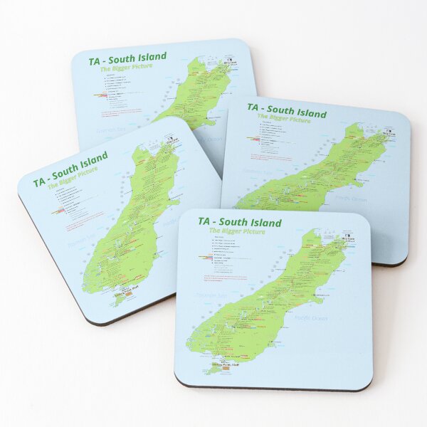 Item preview, Te Araroa South Island - TA New Zealand Map designed and sold by Inspiring Maps.