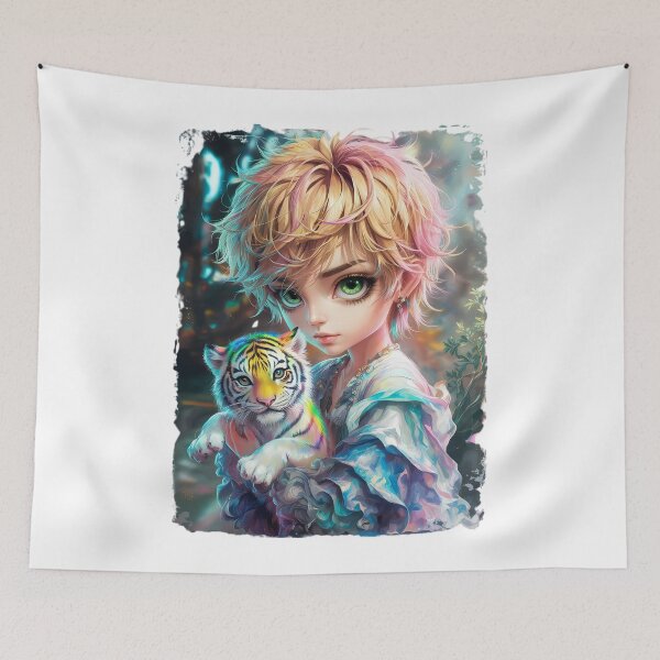 Item preview, Chibi Boy and Rainbow Tiger designed and sold by CookiesMerch.