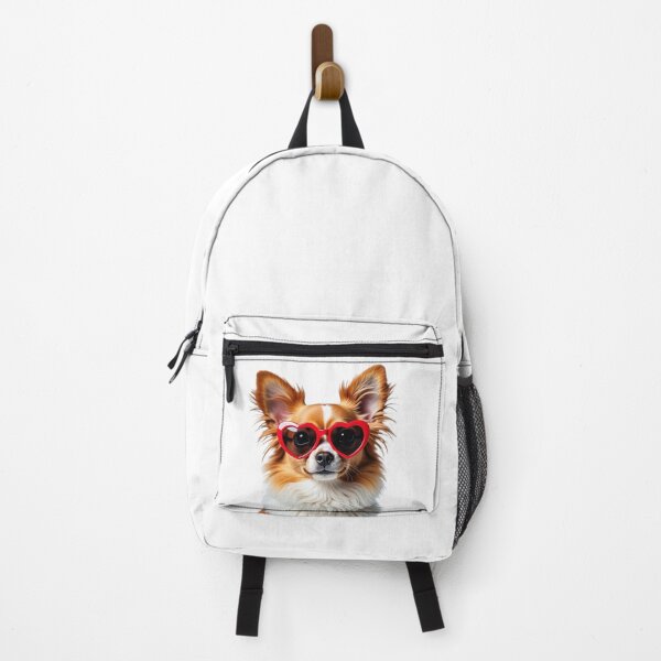 Item preview, Funny cool Papillon dog wearing a heart shape sunglasses designed and sold by LazyOwlStore.