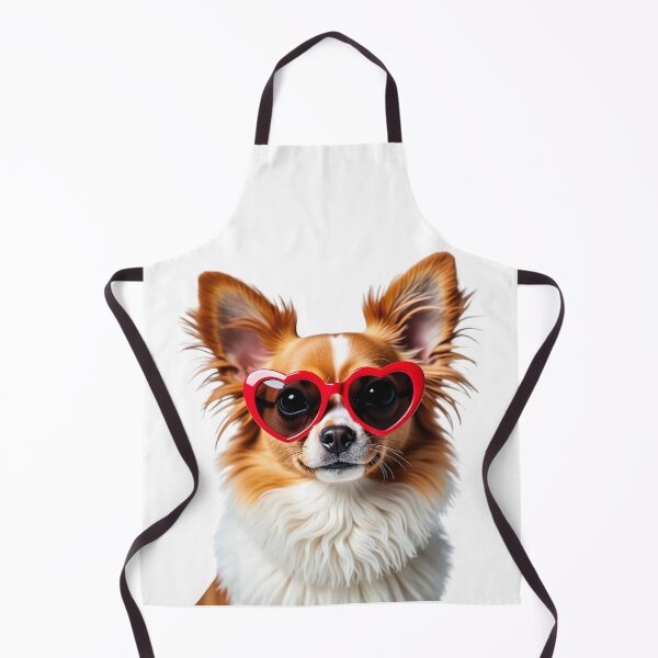 Item preview, Funny cool Papillon dog wearing a heart shape sunglasses designed and sold by LazyOwlStore.