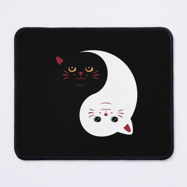 Item preview, Two cats entwined in a yin-yang design creating a harmonious juxtaposition of black and white on a gray background designed and sold by Reichcorp.
