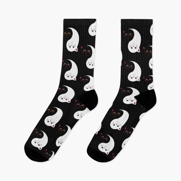 Item preview, Two cats entwined in a yin-yang design creating a harmonious juxtaposition of black and white on a gray background designed and sold by Reichcorp.