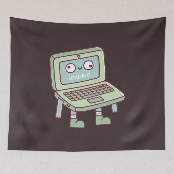 Item preview, Funny Derpy Laptop Loading Its Brain designed and sold by rustydoodle.