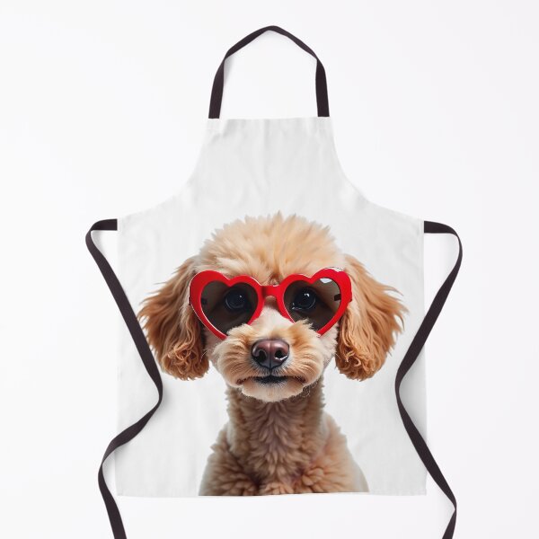 Item preview, Funny cool Poodle dog wearing a heart shape sunglasses designed and sold by LazyOwlStore.