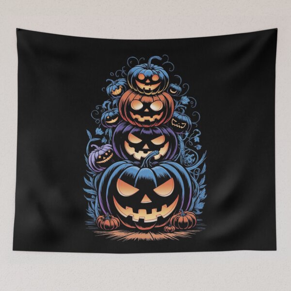 Item preview, Festive Halloween pumpkin adorned with a witch's hat and bats, showcasing a spooky atmosphere for the holiday designed and sold by Reichcorp.