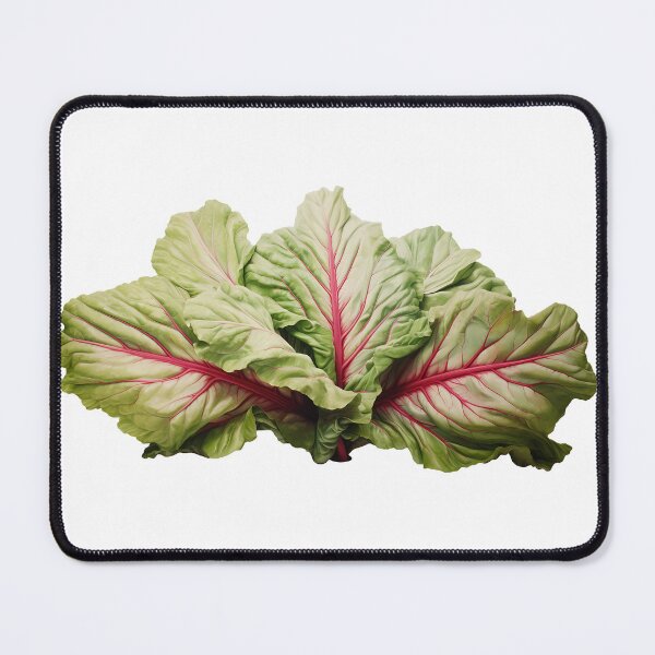 Item preview, Rhubarb leaves realistic cutout light green with ruby veins designed and sold by EmeraldeaArt.