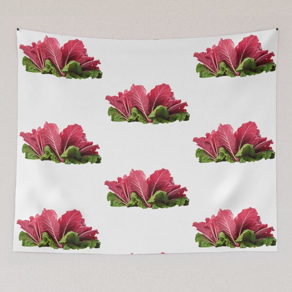 Item preview, Rhubarb leaves realistic cutout ruby leaves with light veins and some green ones designed and sold by EmeraldeaArt.