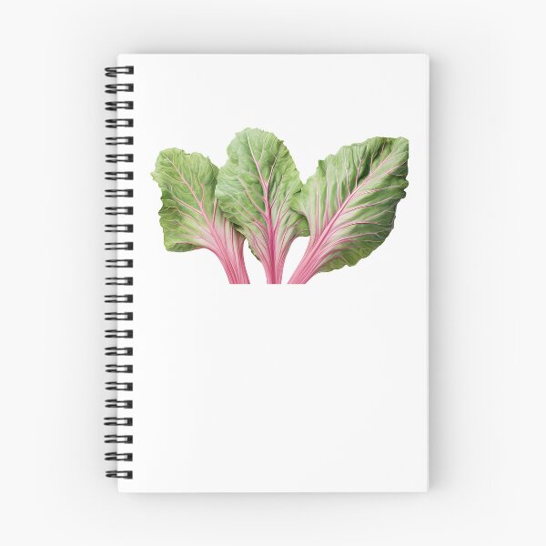 Item preview, Three realistic Rhubarb leaves cutout green leaves with light reddish veins designed and sold by EmeraldeaArt.