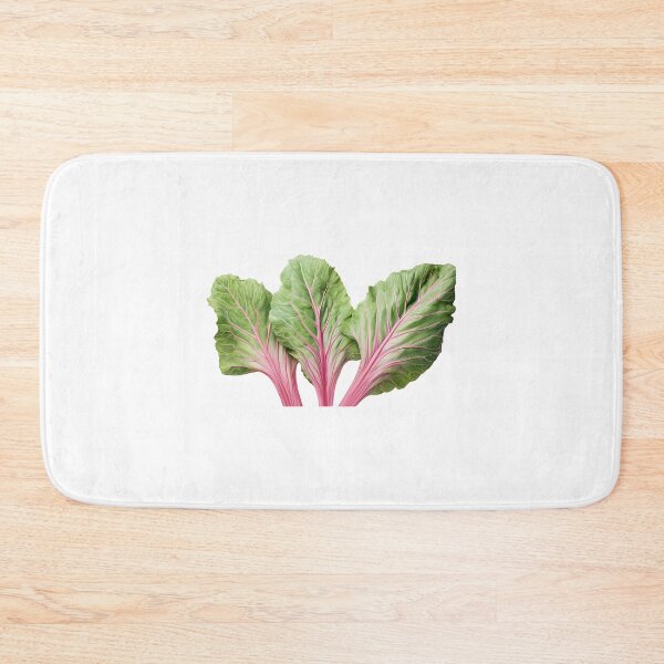 Item preview, Three realistic Rhubarb leaves cutout green leaves with light reddish veins designed and sold by EmeraldeaArt.