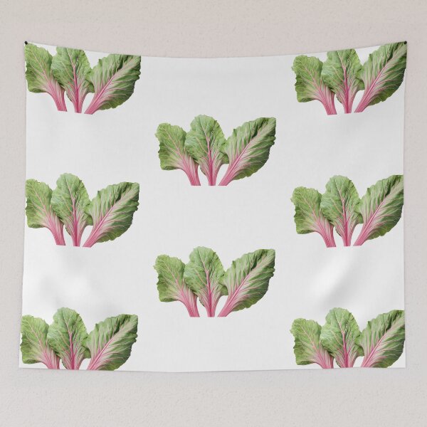 Item preview, Three realistic Rhubarb leaves cutout green leaves with light reddish veins designed and sold by EmeraldeaArt.