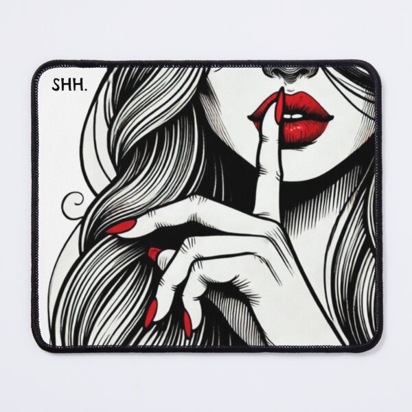 Item preview, Shh Graphic in Black, White & Red designed and sold by All4ROCK.