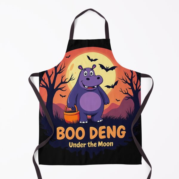 Item preview, "BOO DENG" Moonlit Hippo Boo – Under the Moon Ghost Hippo Halloween T-Shirt designed and sold by AI-volution.