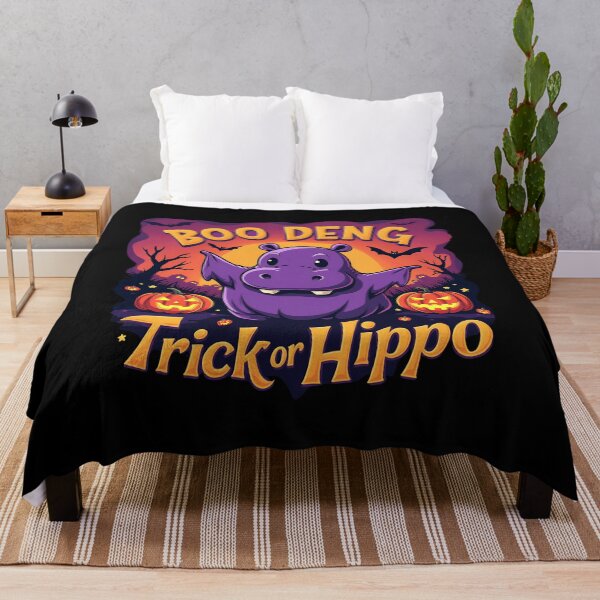Item preview, "BOO DENG" Hippo's Jack O'Lantern Night – Trick or Hippo Halloween T-Shirt designed and sold by AI-volution.