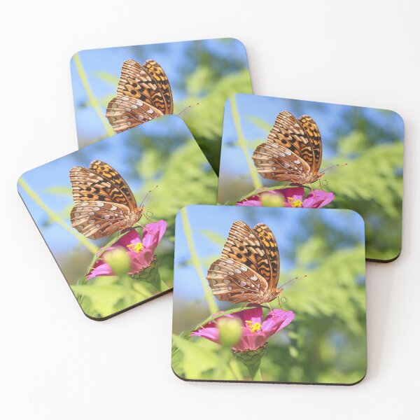 Item preview, Great Spangled Fritillary Butterfly on a Cosmos Flower designed and sold by CarolRMontoya.