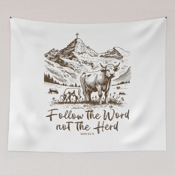 Item preview, Follow The Word Not The Herd Funny Cow designed and sold by Greenbacks.