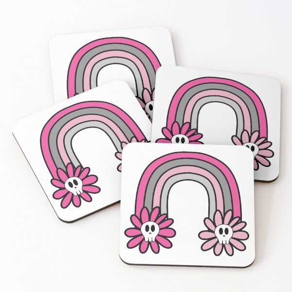 Item preview, Halloween Rainbow Pink with Flower Skulls  designed and sold by MrsCreative1.