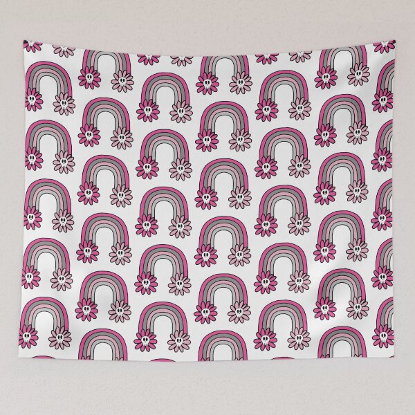 Item preview, Halloween Rainbow Pink with Flower Skulls  designed and sold by MrsCreative1.