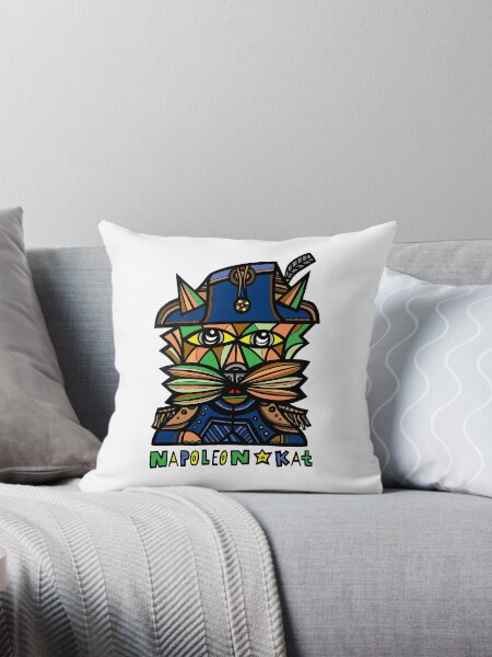 "Napoleon Kat" Throw Pillow