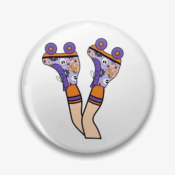 Item preview, Girl Legs with Halloween Roller Blades Featuring Skulls and Pumpkins - Purple and Orange designed and sold by MrsCreative1.