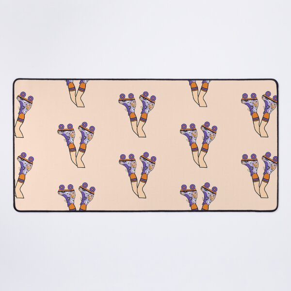 Item preview, Girl Legs with Halloween Roller Blades Featuring Skulls and Pumpkins - Purple and Orange designed and sold by MrsCreative1.