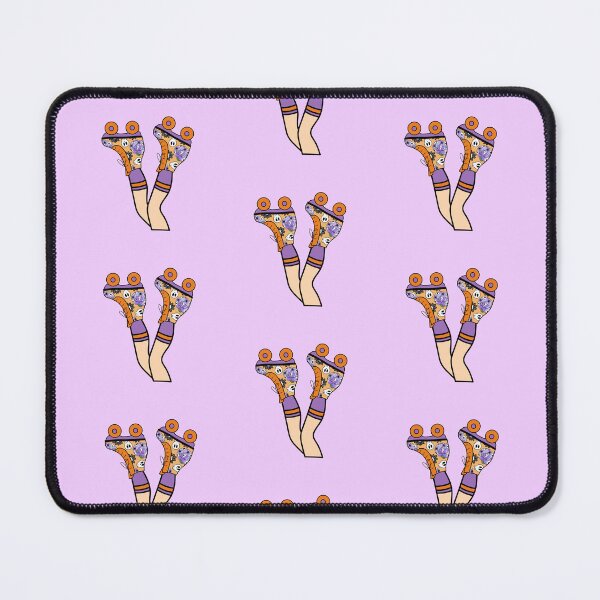 Item preview, Girl Legs with Halloween Roller Blades Featuring Skulls and Pumpkins Orange and Purple designed and sold by MrsCreative1.