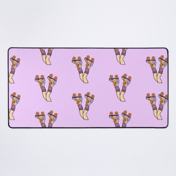 Item preview, Girl Legs with Halloween Roller Blades Featuring Skulls and Pumpkins Orange and Purple designed and sold by MrsCreative1.