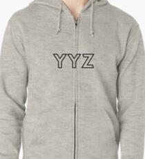 YYZ • MISSISSAUGA, ONTARIO AIRPORT • BLACK • OUTLINE Zipped Hoodie